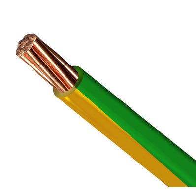 Fil électrique HO7-VR 25 mm² vert/jaune au mètre - MIGUELEZ