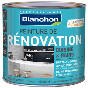 Peinture de rénovation multi-support cuisine & bain gris poivre 1 L - BLANCHON
