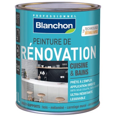 Peinture de rénovation multi-support cuisine & bain gris poivre 1 L - BLANCHON