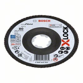 Disque à lamelles X-Lock grain 80 plateau fibre pour meuleuse X-Lock Diam.125 mm - BOSCH PROFESSIONNEL
