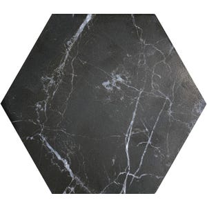Carrelage sol intérieur effet marbre l.20x L.24cm - Marquina Black