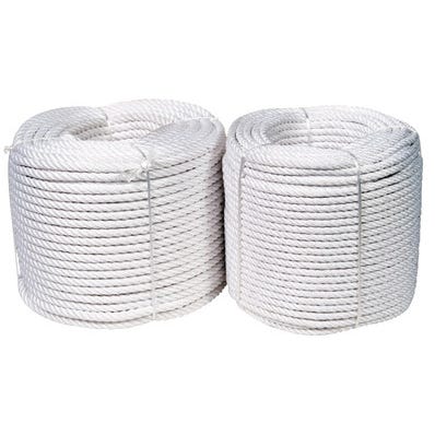 Corde cable nylon blanc 14 mm Long.100 m
