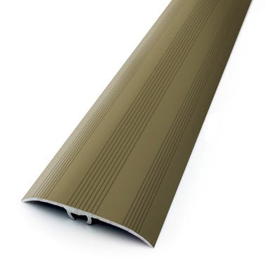 Barre de seuil aluminium titanium strié à visser L.93 x l.4,70 cm 