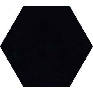 Faience 19,8 x 22,8 cm matt black hexagonal
