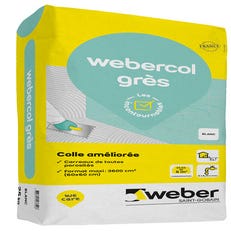 Colle carrelage C2 blanc 25 Kg Webercol gres - WEBER 