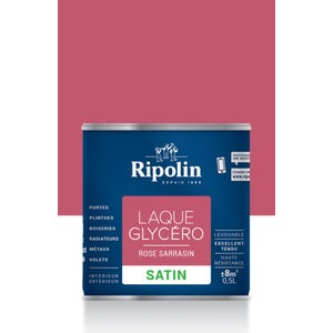 Peinture intérieure et extérieure multi-supports glycéro satin rose sarrasin 0,5 L - RIPOLIN