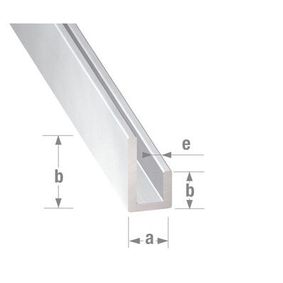 Cimaise aluminium  incolore 20x10x10mm L. 200 cm