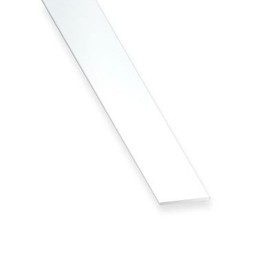Profilé plat aluminium l.20mm x L.250 cm blanc - CQFD