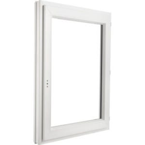 Fenêtre PVC H.65 x l.60 cm ouvrant à la française 1 vantail tirant droit blanc
