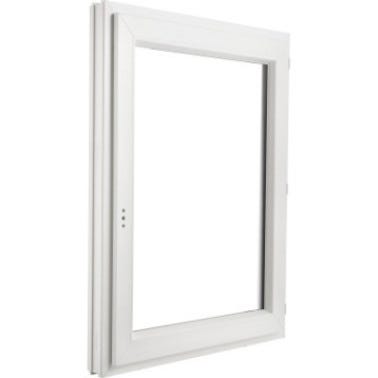 Fenêtre PVC H.60 x l.40 cm ouvrant à la française 1 vantail tirant droit blanc