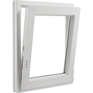 Fenêtre PVC H.75 x l.60 cm oscillo-battant 1 vantail tirant gauche blanc