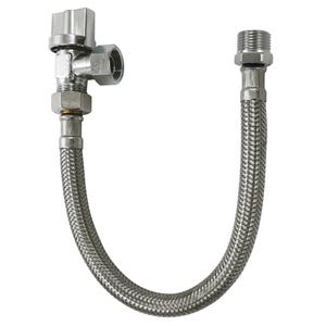 Kit wc robinet 1/4 tour + flexible mf3/8 l30cm
