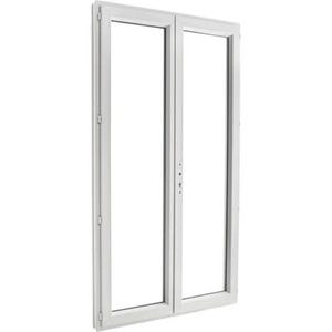 Porte-fenêtre PVC H.215 x l.100 cm ouvrant à la française 2 vantaux blanc