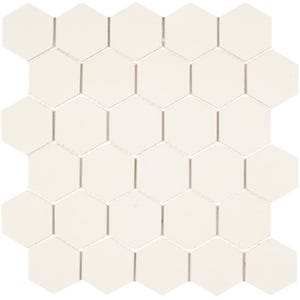 Mosaïque blanche l.28,1 x L.29,5 cm Ceram hexagone 