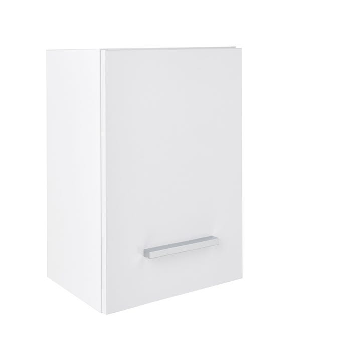 Cube 1 porte décor blanc brillant L.30 x H.30cm x P.24,1 cm Malika