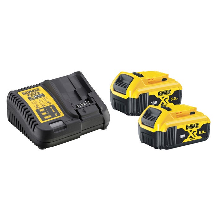 2 batteries XR 18V 5Ah Li-Ion + chargeur - DEWALT DCB115P2-QW