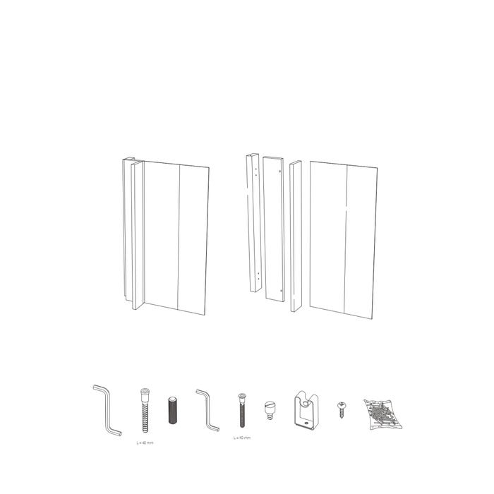 Kit d'angle gris/blanc pour meuble bas de largeur 90 cm