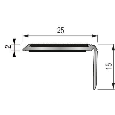 Nez de marche aluminium avec bande antidérapante auto-adhésif L.110 x l.2,50 cm 