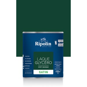 Peinture intérieure et extérieure multi-supports glycéro satin vert basque 2 L - RIPOLIN