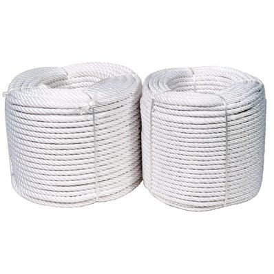Corde cable nylon blanc 16 mm Long.50 m