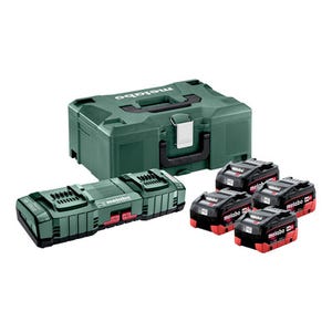 Pack 3 Batteries 18 V 8 Ah LiHD + Chargeur Ultrarapide double ASC Duo en box - METABO
