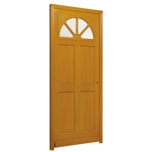 Porte d’entrée bois amarine poussant gauche H.215 x l.90 cm