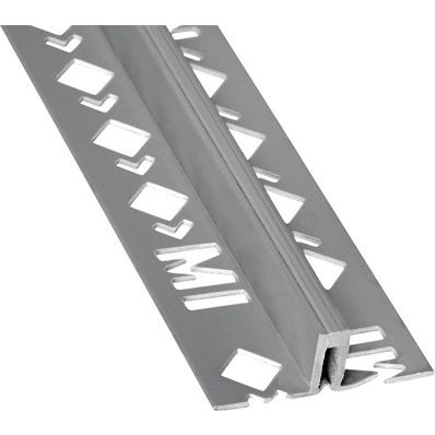 Profilé de dilatation 8x10mm en PVC gris, Longueur de 2,50m