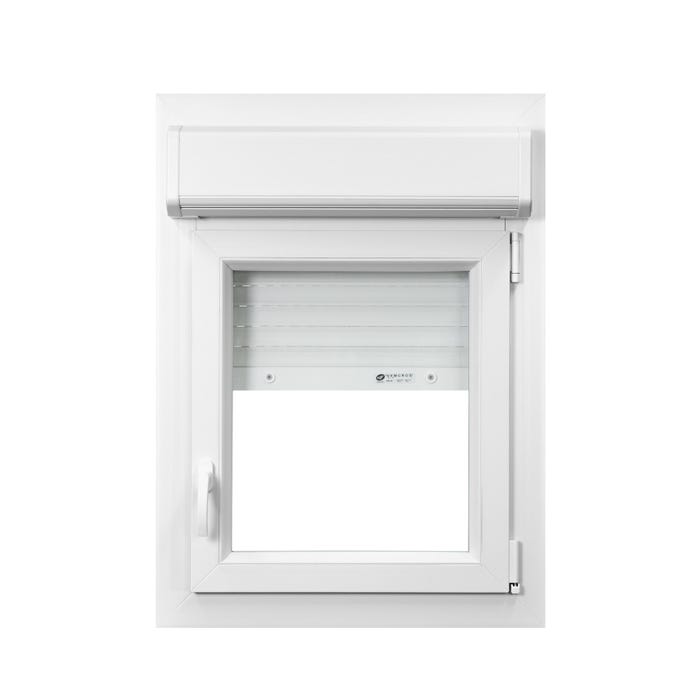 Fenêtre PVC avec volet roulant intégré monobloc Ob D 1 vantail H.75 x L.60 cm - GROSFILLEX