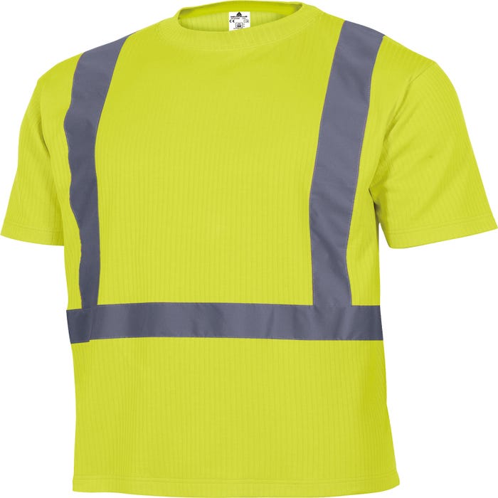 Tee shirt haute visibilité manches courtes jaune Taille L - DELTA PLUS