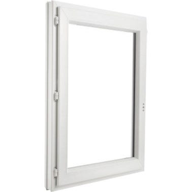 Fenêtre PVC H.95 x l.80 cm ouvrant à la française 1 vantail tirant gauche blanc