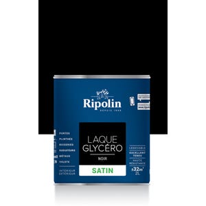 Peinture intérieure et extérieure multi-supports glycéro satin noir 2 L - RIPOLIN