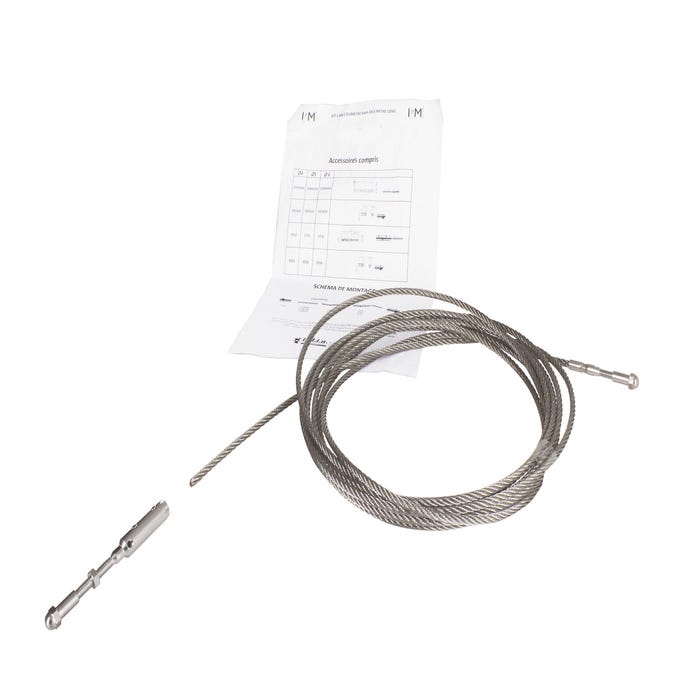 Kit câble inox Diam.5 mm Long.6 m