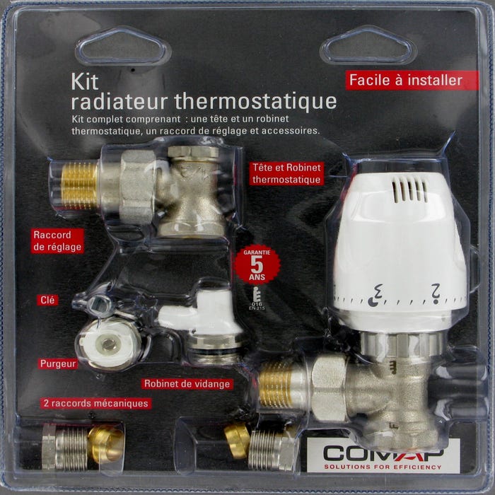 Kit thermostatique équerre 15 x 21 (1/2") - COMAP