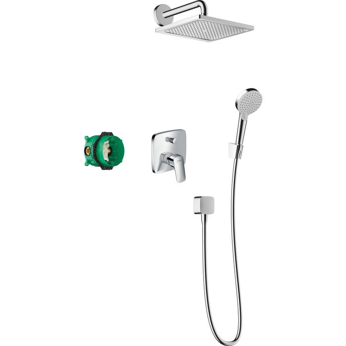 Colonne de douche encastrée avec mitigeur mécanique chromé CROMETTA E 240 -25050280 HANSGROHE
