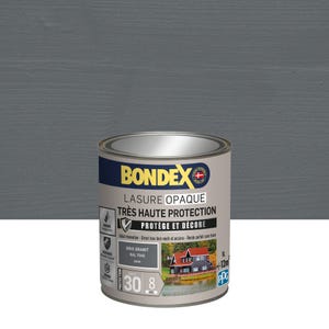 Lasure opaque très haute protection 8 ans gris granit 1 L - BONDEX