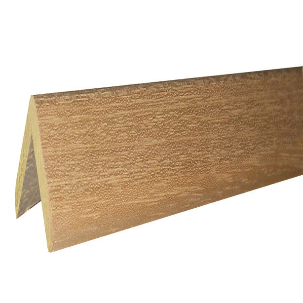 Baguette d’angle arrondie en bois exotique non traité* 50 x 50 mm Long.2,4 m - SOTRINBOIS