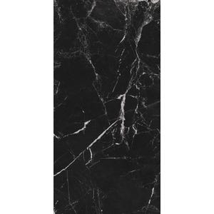 Carrelage intérieur de sol et murs noir mat effet marbre l.60 x L.120 cm Marroco Black