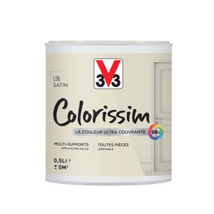 Peinture intérieure multi-supports acrylique satin lin 0,5 L - V33 COLORISSIM