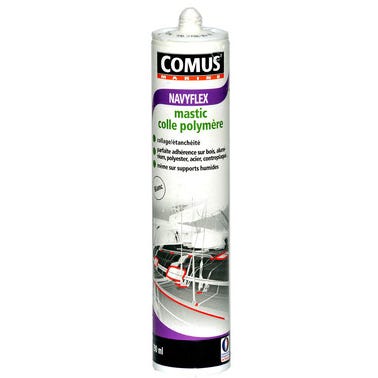 Mastic colle polymère blanc 290 ml Navyflex - COMUS