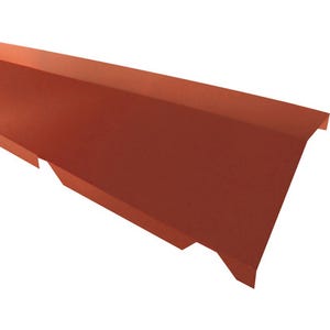 Faîtière crantée sur mur pour plaque rouge Long.210 cm