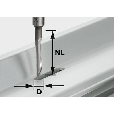 Fraise aluminium HS avec queue de 8mm HS S8 D5/NL23 - FESTOOL