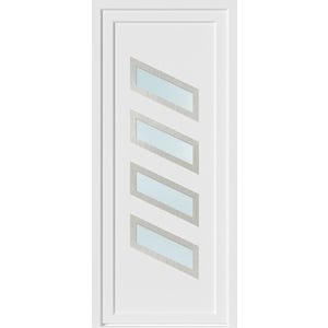 Porte d'entrée PVC blanc poussant droit H.215 x l.90 cm Saturne