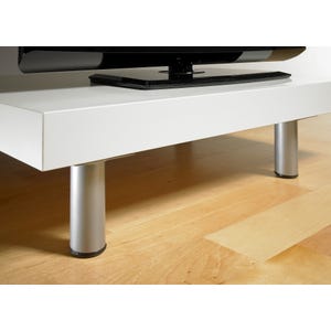 Pied de meuble rond en aluminium H.10 cm Diam.3 cm   - HETTICH