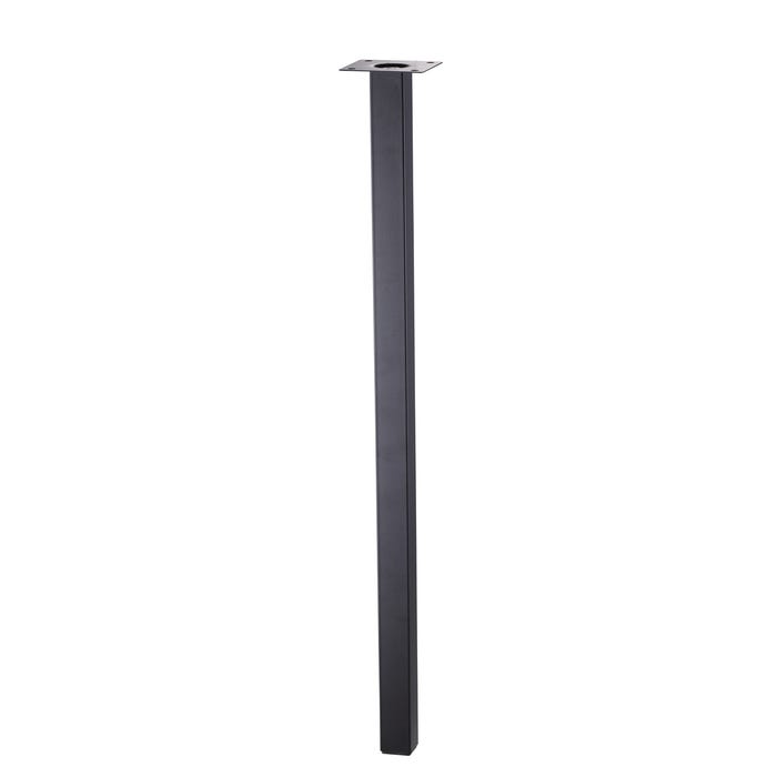 Pied de table carré en acier H.80 cm 2,5 x 2,5 cm  noir 