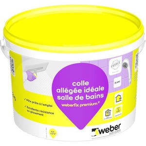 Colle pâte allégée D2ET blanc 5 Kg Weberfix premium² - WEBER