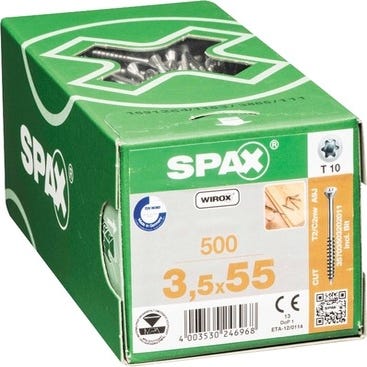 Vis pour plancher en bois empreinte Torx 3,5 x 55 mm 500 pièces - SPAX