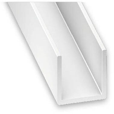 Profilé U PVC blanc 10 x 18 x 10 mm Int. 16 mm L.260 cm