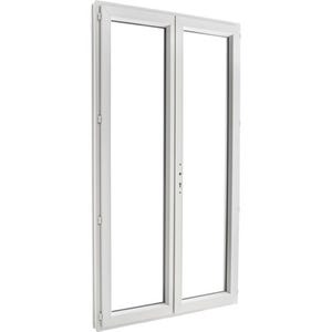 Porte-fenêtre PVC H.205 x l.100 cm ouvrant à la française 2 vantaux blanc