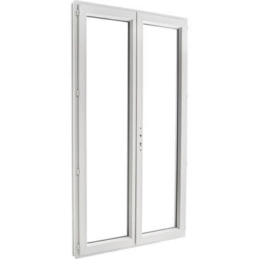 Porte-fenêtre PVC H.205 x l.120 cm ouvrant à la française 2 vantaux blanc