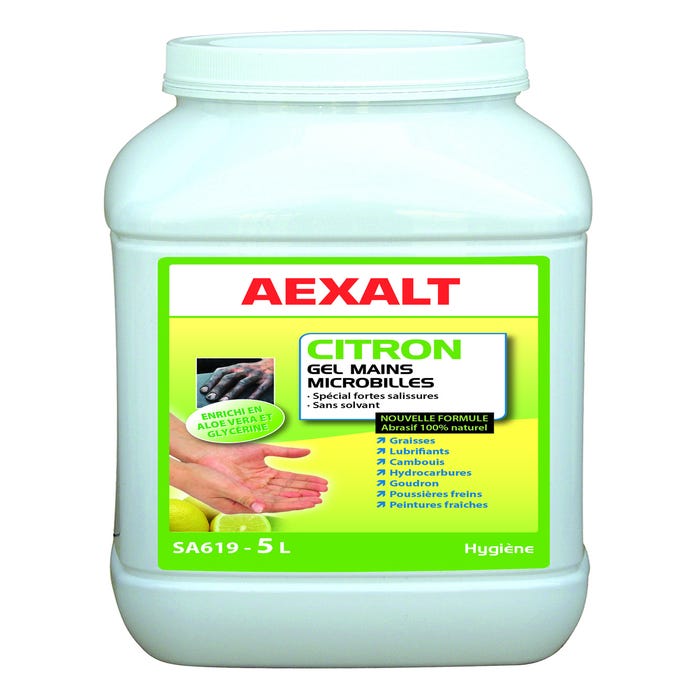 Bidon gel main microbilles citron 5 L - AEXALT